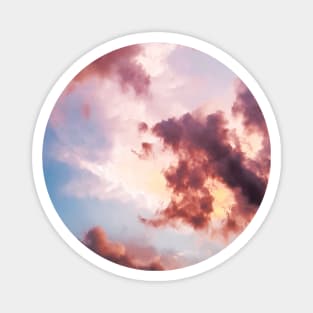 Pink clouds sky Magnet